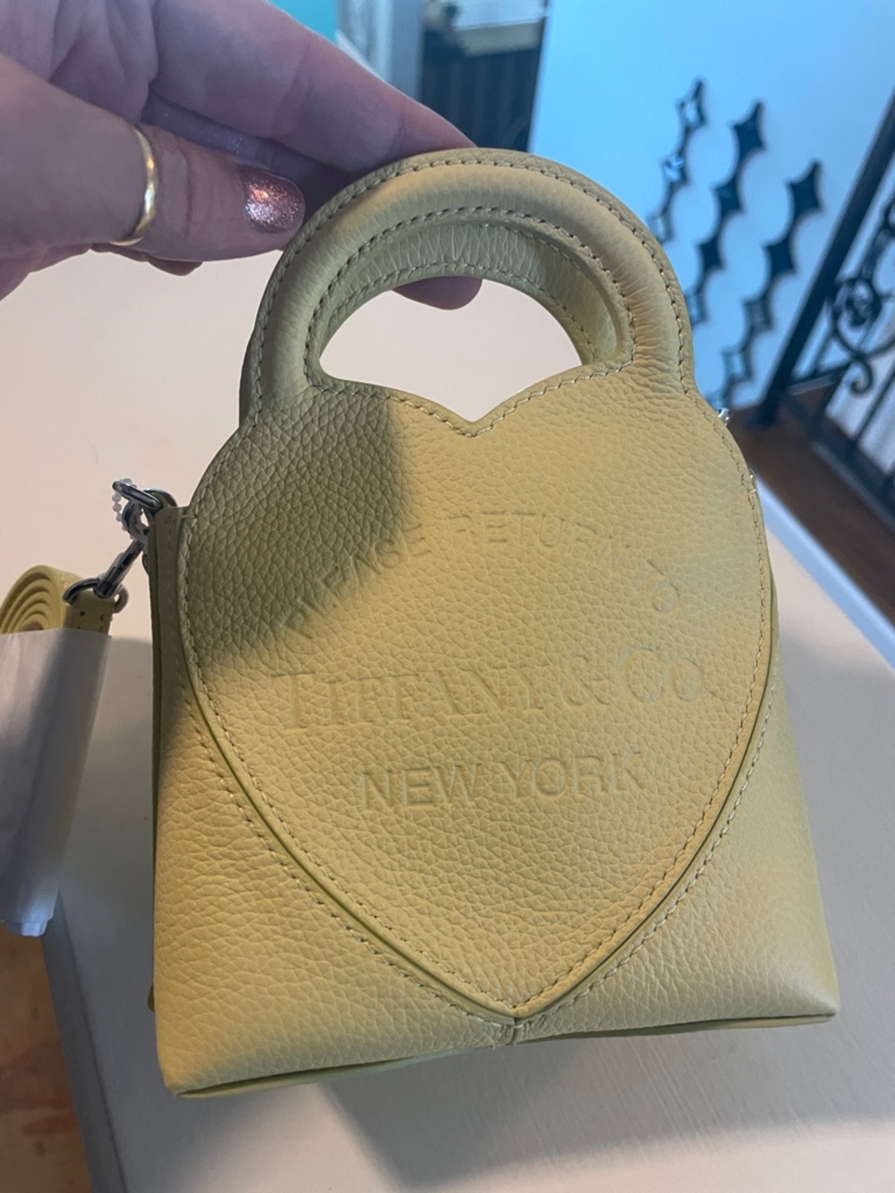 Tiffany & Co. Yellow Heart Leather Mini Bag with Silver Chain & 5 Charms - Picture 6 of 14